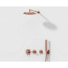 Набор встроенной душевой системы VITRA ORIGIN на 3 направления, медь (верхняя лейка, излив, ручной душ, смеситель встроенный внешняя и внутренняя часть) A49285EXP